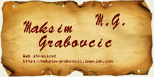 Maksim Grabovčić vizit kartica